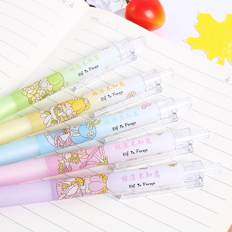 Bút bi mực đen 0.5mm họa tiết hoạt hình dễ thương