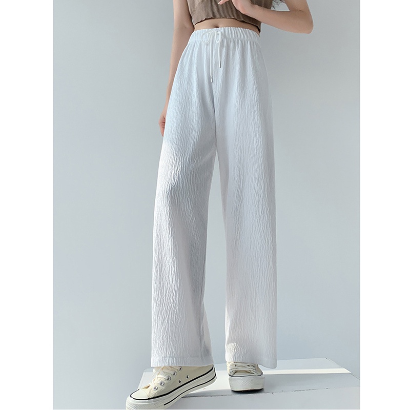 Quần thể thao IELGY dáng dài cạp cao ống rộng màu trơn thời trang cho nữ