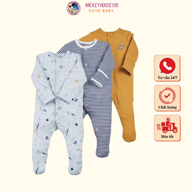 Body sleep cotton - bodysuit cho bé - bộ đồ liền thân cho bé trai và bé gái