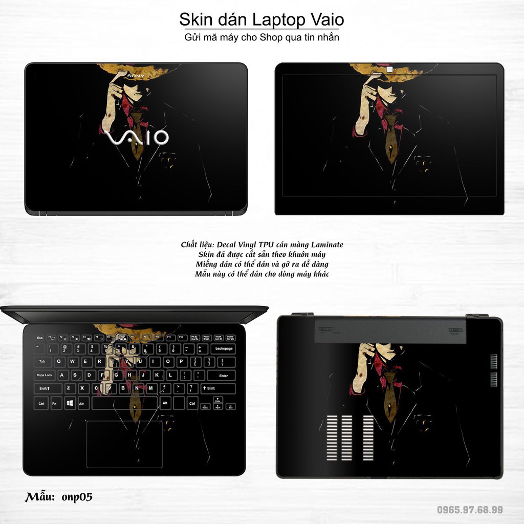 Skin dán Laptop Sony Vaio in hình One Piece (inbox mã máy cho Shop)