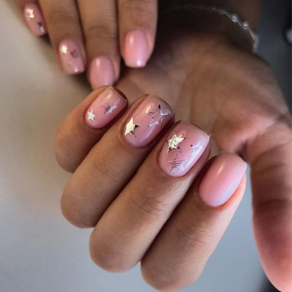 OCEANMAP Miếng Dán Trang Trí Móng Tay Tự Dính Hình Ngôi Sao Lấp Lánh