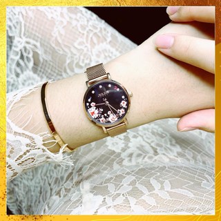 Đồng hồ nữ JA-1164 Julius Hàn Quốc dây thép mặt hoa limited