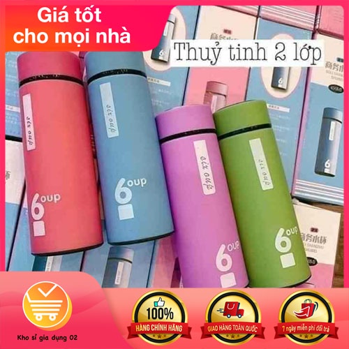 BÌNH NƯỚC GIỮ NHIỆT 6 OUP THỦY TINH 400ml