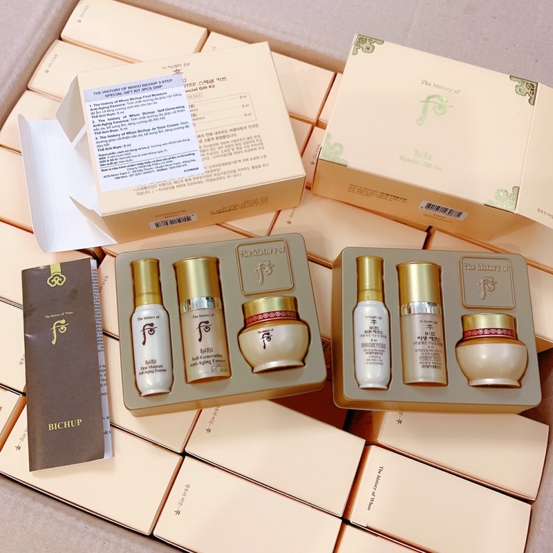 Tái sinh da Whoo Bichup 3 món mini 24ml -Bichup First Care +Bichup Self-Generating Anti-Aging Essence +Ja Yoon Cream