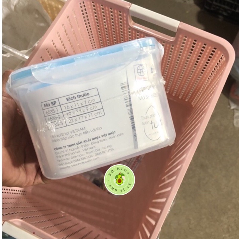 Bộ 3 Hộp Đựng Thực Phẩm Hình Chữ Nhật 6535 - Hộp đựng thực phẩm đồ ăn để tủ lạnh, hộp đựng thức ăn