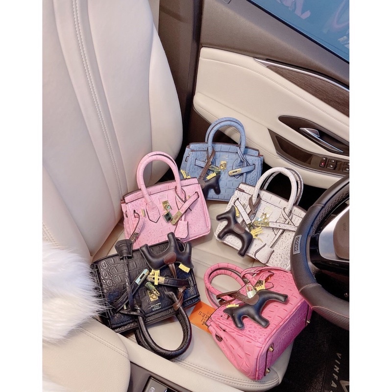 Túi XÁCH HM BIKIN VÂN LƯNG CÁ SẤU(  tặng kèm ngựa treo túi)