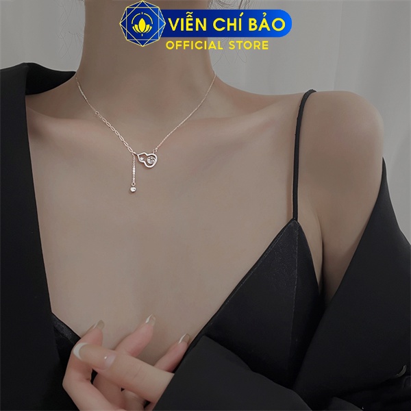 Dây chuyền hồ lô đính đá chữ phúc chất liệu bạc Thái thời trang phụ kiện trang sức Viễn Chí Bảo D000028