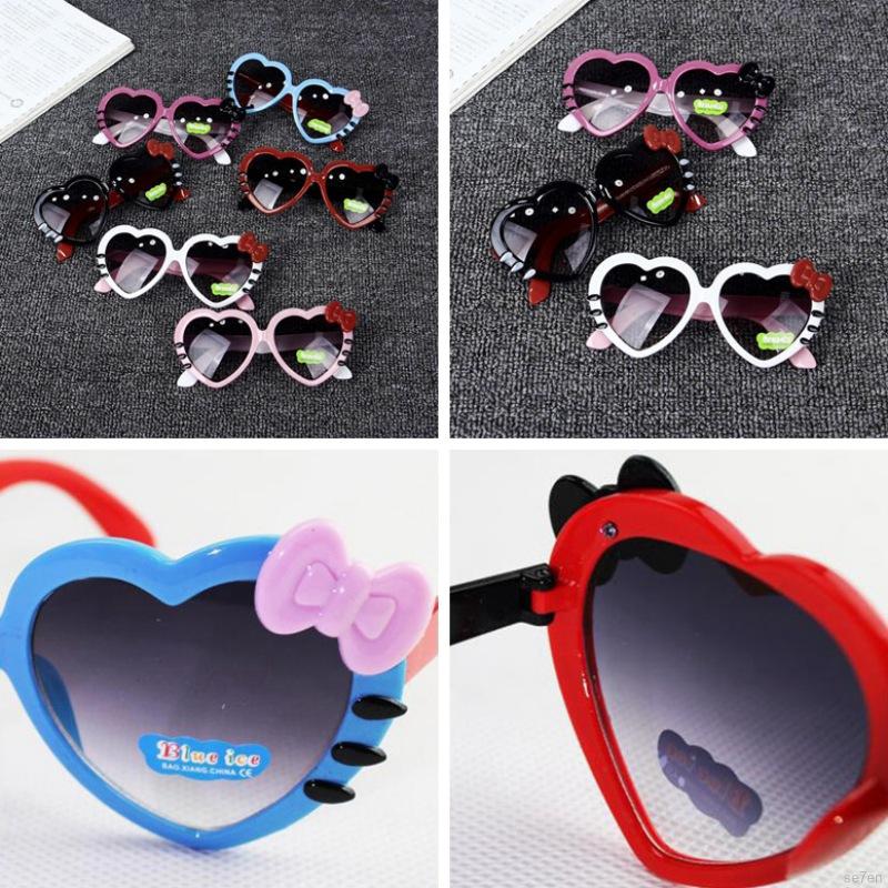 Kính Mát Chống Tia Uv Hình Trái Tim Dễ Thương Se7En Cho Bé 2-8 Tuổi