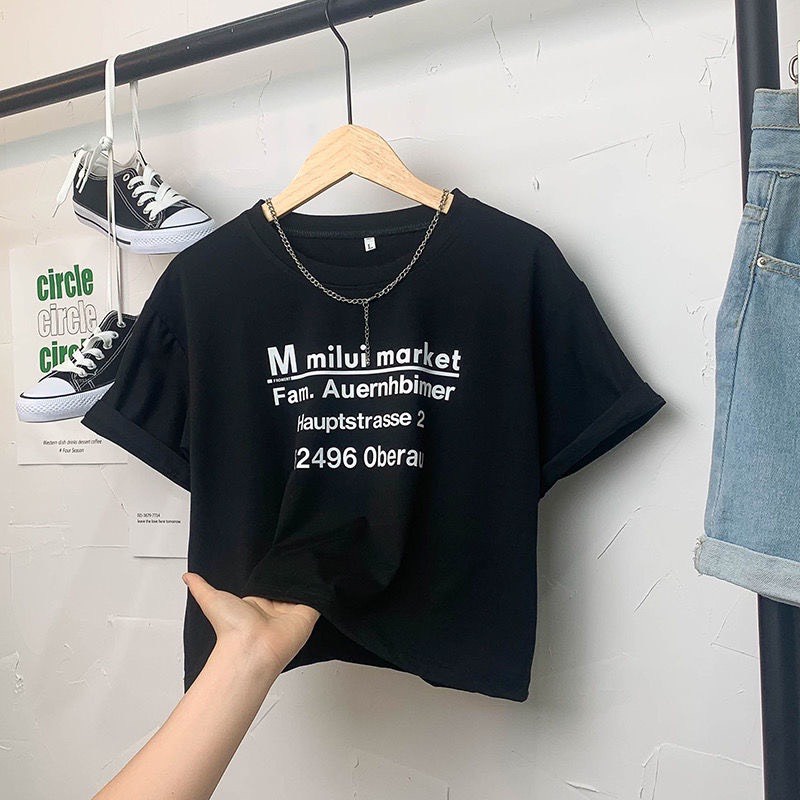 Áo Thun Nữ ❤️FREESHIP❤️ Áo Croptop in chữ siêu xinh