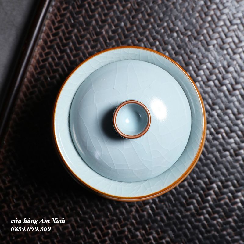 Chén Khải Tiềm họa tiết vẽ tay men rạn 180 ml