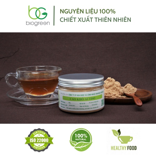 Bột actiso, bột chiết xuất từ actiso nguyên chất Biogreen thanh nhiệt hiệu quả 50g, 100g