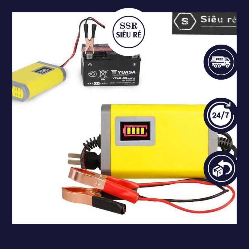 Bộ Dụng Cụ Sạc Acquy Bình Ắc Qui Xe Đa Năng 12v-2A Cao Cấp Có Tự Ngắt An Toàn BH6T (PD6484)