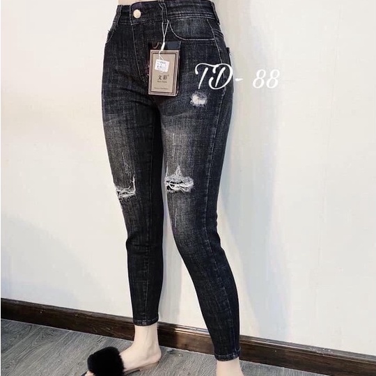 Quần jean nữ co giãn, quần bò lưng cao 9 tấc dáng ôm body cạp cao nhiều mẫu Bi_shop 173 ms88