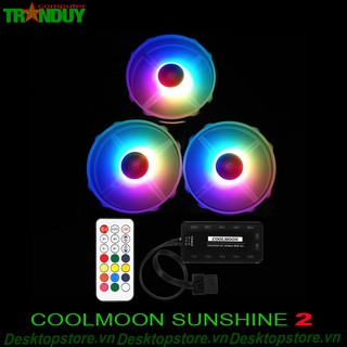 Bộ Fan Led RGB Coolmoon Sunshine 2 ver 2018 mới có dây led