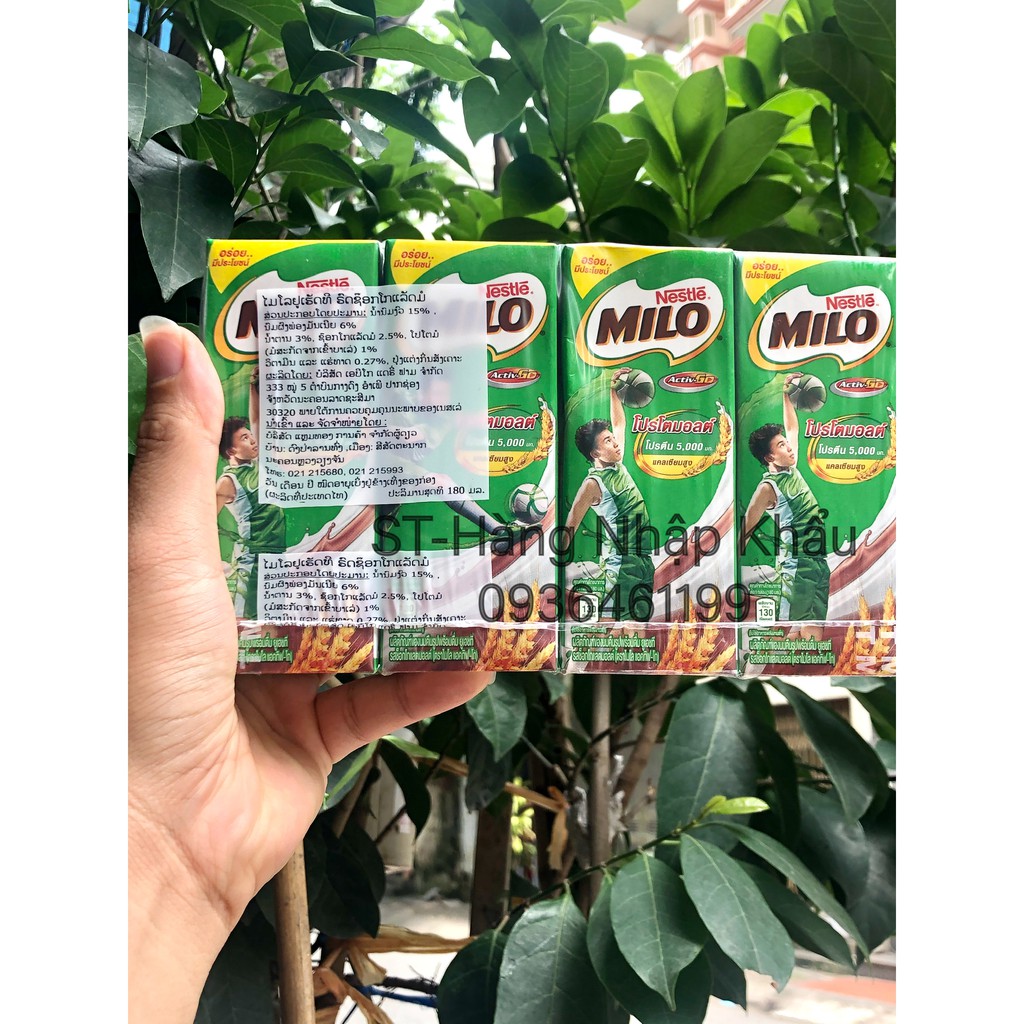 Nước uống, sữa Milo Uống Liền Thái Lan hộp to 180ml