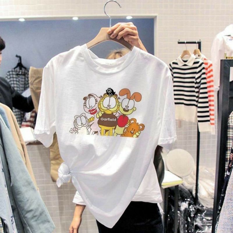 Áo Thun Cotton Ks20 Chất Lượng Cao Size S/M/L/XL/XXL/XXL/Garfield Cho Nữ