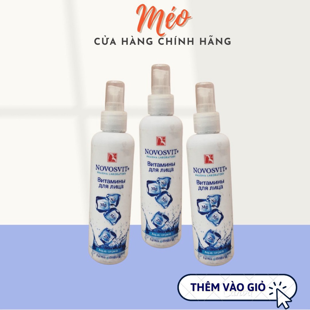 Xịt Khoáng Novosvit [CHÍNH HÃNG]- Phục Hồi Cân Bằng Khoáng Chất- Nuôi Dưỡng Làn Da Căng Mịn Tràn Đầy Sức Sống