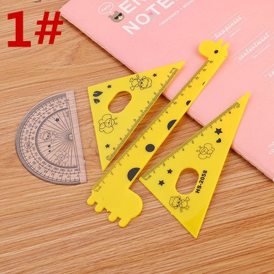 4pcs set【XJJ830】Cartoon ruler learning stationery student  giraffe drawing ruler