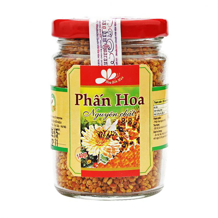 Phấn Hoa 100% Nguyên Chất Từ Thiên Nhiên (140g) - Chăm Sóc Sức Khỏe - Thương Hiệu Hoa Bốn Mùa