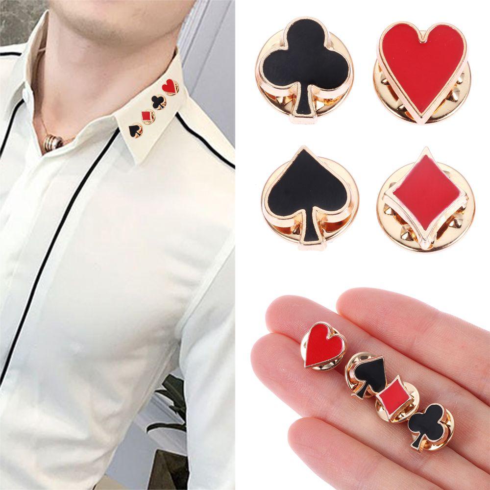 Set 4 Ghim Cài Áo Hình Bài Poker Ngộ Nghĩnh