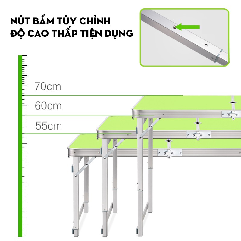 Bàn Nhôm Dã Ngoại Bàn Xếp Gấp Gọn Cứng Cáp Ngoài Trời Bền Đẹp