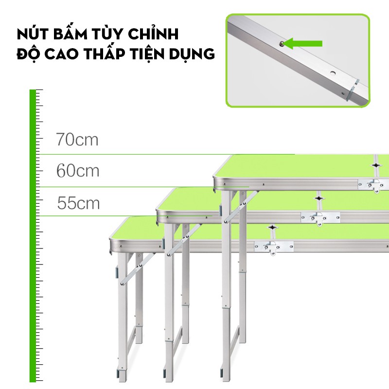 Bàn Nhôm Dã Ngoại Bàn Xếp Gấp Gọn Cứng Cáp Ngoài Trời Bền Đẹp