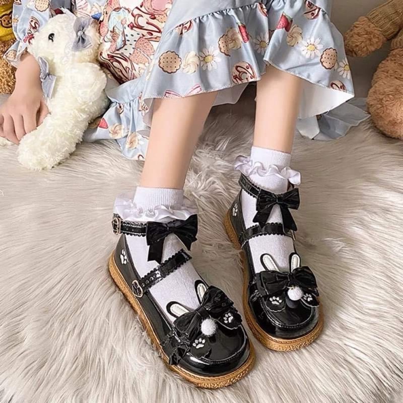 Giày Búp Bê Lolita Cổ Nơ RABBIT - Kèm ảnh thật