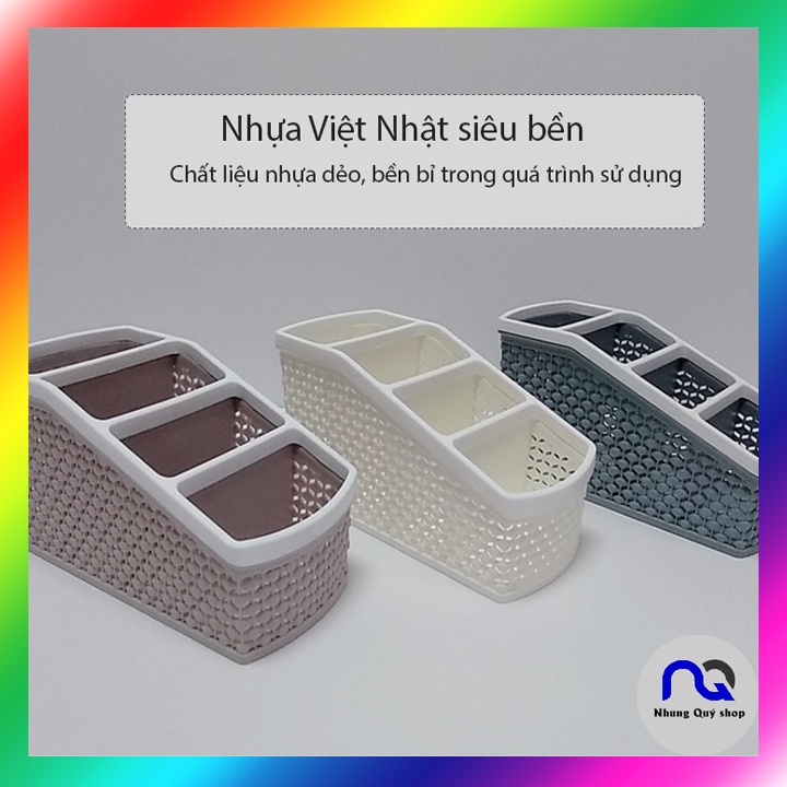 Khay nhựa 4 ngăn VIỆT NHẬT PLASTIC (MS:5696) – Khay đựng bút, đồ dùng tiện ích