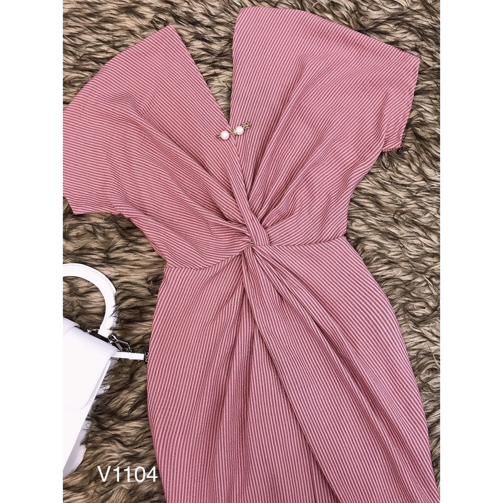 [ xả kho ] MiD Đầm hẻ hồng V1104 Mie Design ảnh thật