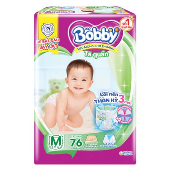 Tã/Bỉm Quần Bobby M76/L68/XL62/XXL56