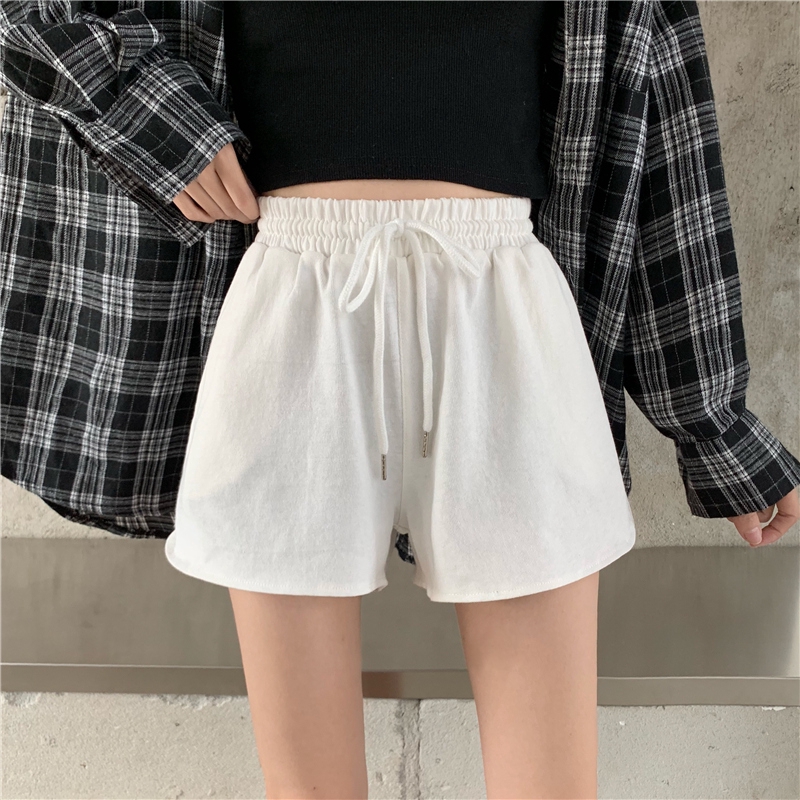 Quần Đùi Thể Thao Ống Rộng Lưng Cao Thời Trang Mùa Hè Cho Nữ