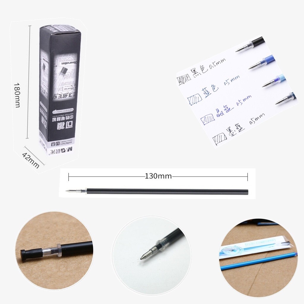 Ruột bút Gel tẩy xoá được / Bút xóa nhiệt ngòi 0.5mm M&G - 3005, Viết được trên các loại giấy, vải....