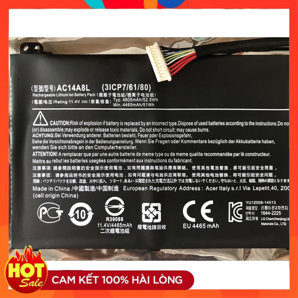 HÀNG ZIN  Pin Zin (Battery) Acer Aspire V15 VX5-591 VN7 571 591 791 SP314-51 N17W5 AC14A8L Original