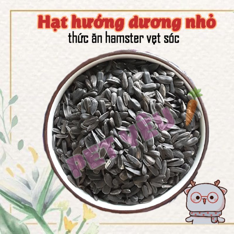 Hạt hướng dương nhỏ (100Gr)/9k ❤Rẻ❤ thức ăn hamster vẹt sóc chim