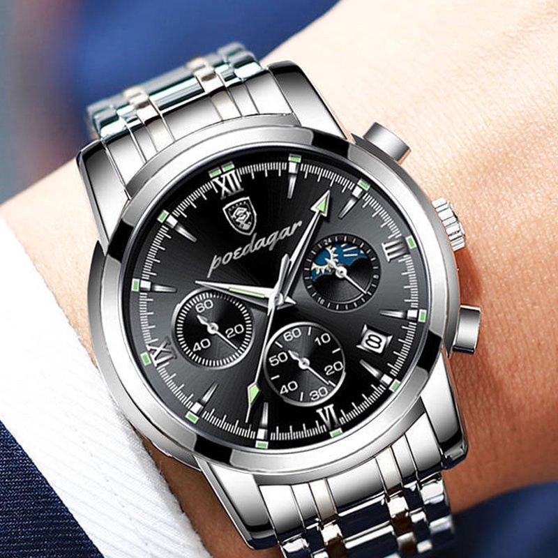 Đồng hồ thạch anh dây đeo thép không gỉ cách doanh nhân chống nước dạ quang cho nam | BigBuy360 - bigbuy360.vn