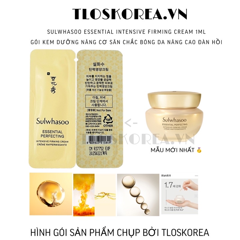 [ Mẫu Mới] Gói Kem Dưỡng Sulwhasoo Hoàn Hảo Nâng Cơ Chống Lão Cấp Ẩm Sulwhasoo Essential  Perfecting Firming Cream 1Ml