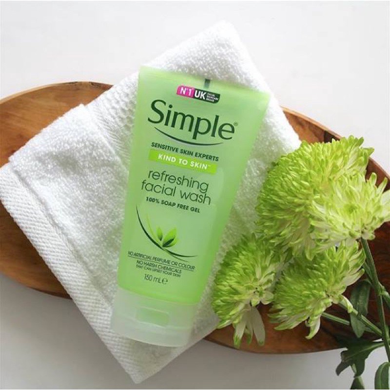 [CHÍNH HÃNG]Sữa rửa mặt Simple Kind To Skin Refreshing Facial Wash Gel 150ml Giúp Da Sạch Sâu, Cấp Ẩm Và Cân Bằng Độ pH | BigBuy360 - bigbuy360.vn