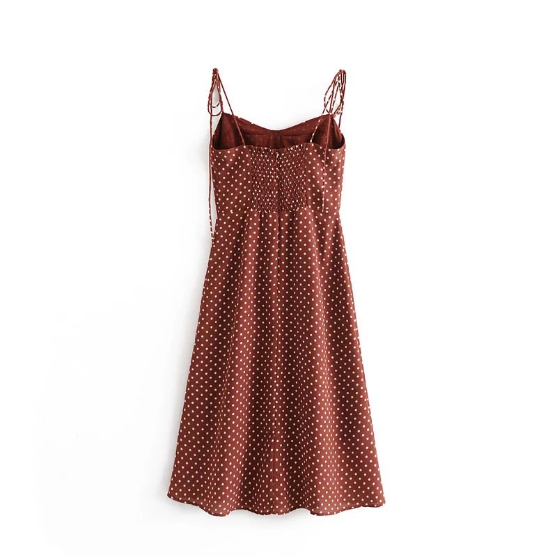 Zara Morocco full tag - Đầm Zara hai dây nâu bi ngực corset xinh đẹp DB6HDG59N8