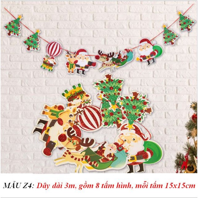 Trang trí noel, cờ treo noel mẫu Z4