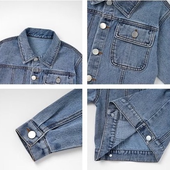 Áo khoác denim BXPB phong cách Hàn Quốc thời trang mùa thu cho bé 4-15 tuổi