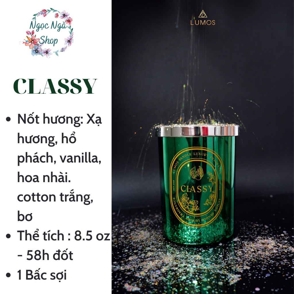 Nến Thơm Cao Cấp Lumos  Bộ đôi CLASSY - RAVISHING Cá Tính (Violet, xạ hương, hoa nhài) - Nến trang trí / thư giãn