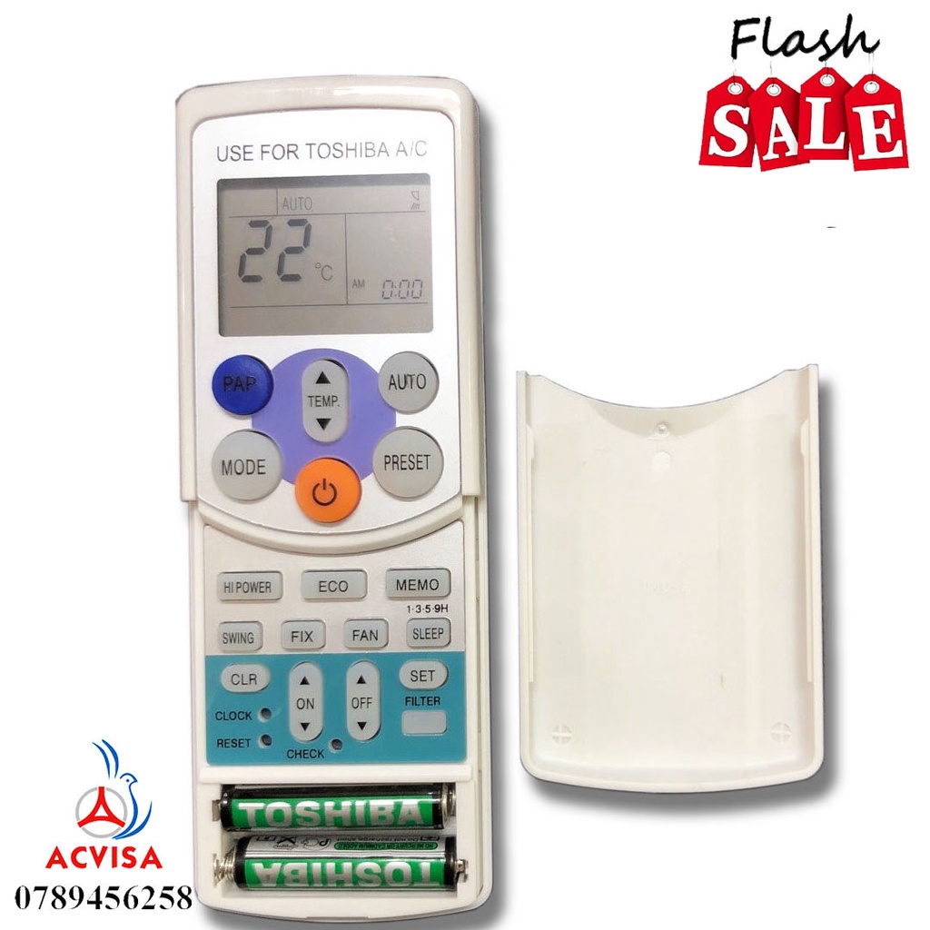 (REMOTE) ĐIỀU KHIỂN ĐIỀU HÒA TOSHIBA NẮP TRƯỢT