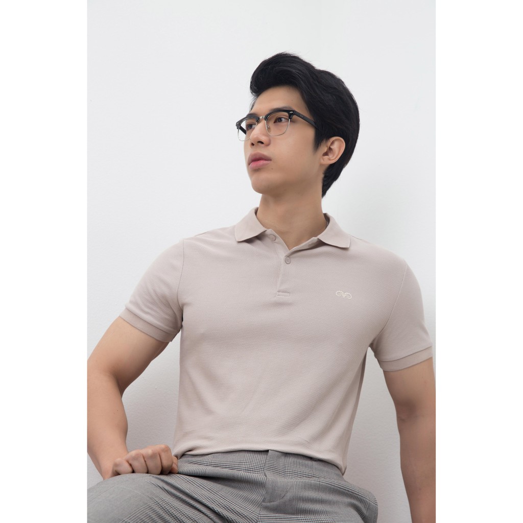 Áo Polo Nam AG Cổ Bẻ Màu Beige Phom Slimfit, Chất Liệu Cotton Thoáng Mát Phong Cách Sang Trọng Lịch Sự