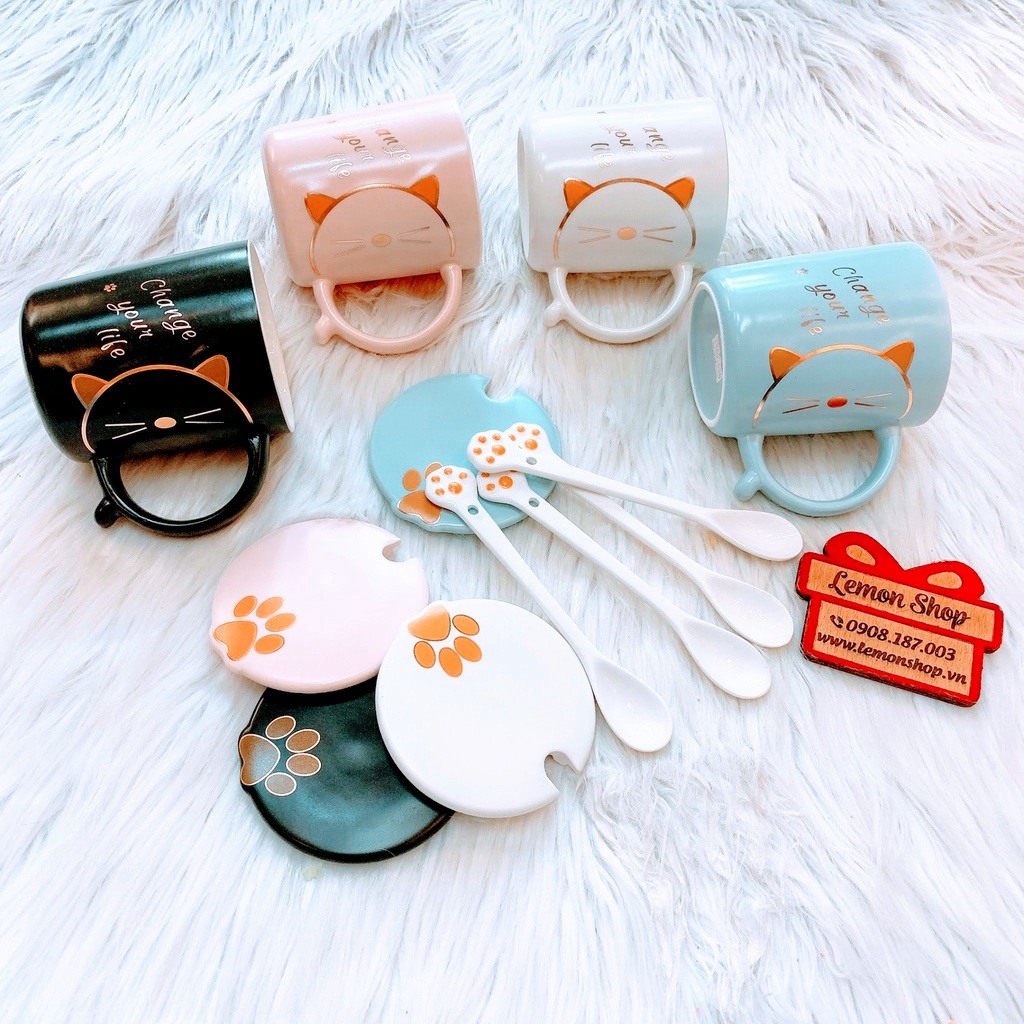 Ly Sứ Kiểu - Mèo Con - Giao Màu Ngẫu Nhiên