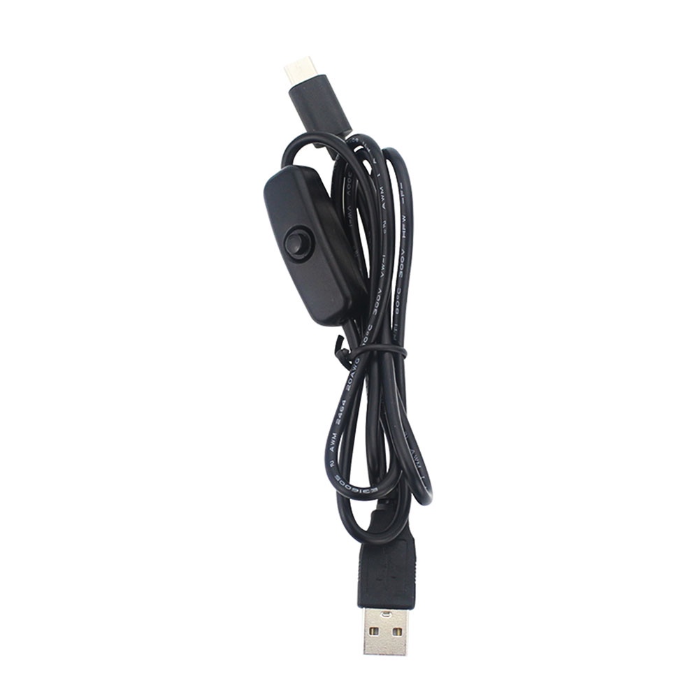 [Coco] Power Adapter Cable 5V 3A USB to Type-C Power Supply Cord with ON Off Button Replacement for Raspberry Pi 4