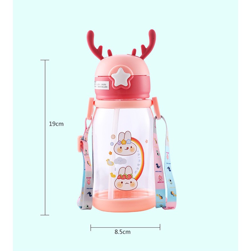 BÌNH NƯỚC SỪNG HƯƠU NẮP BẬT CHO BÉ 600ml