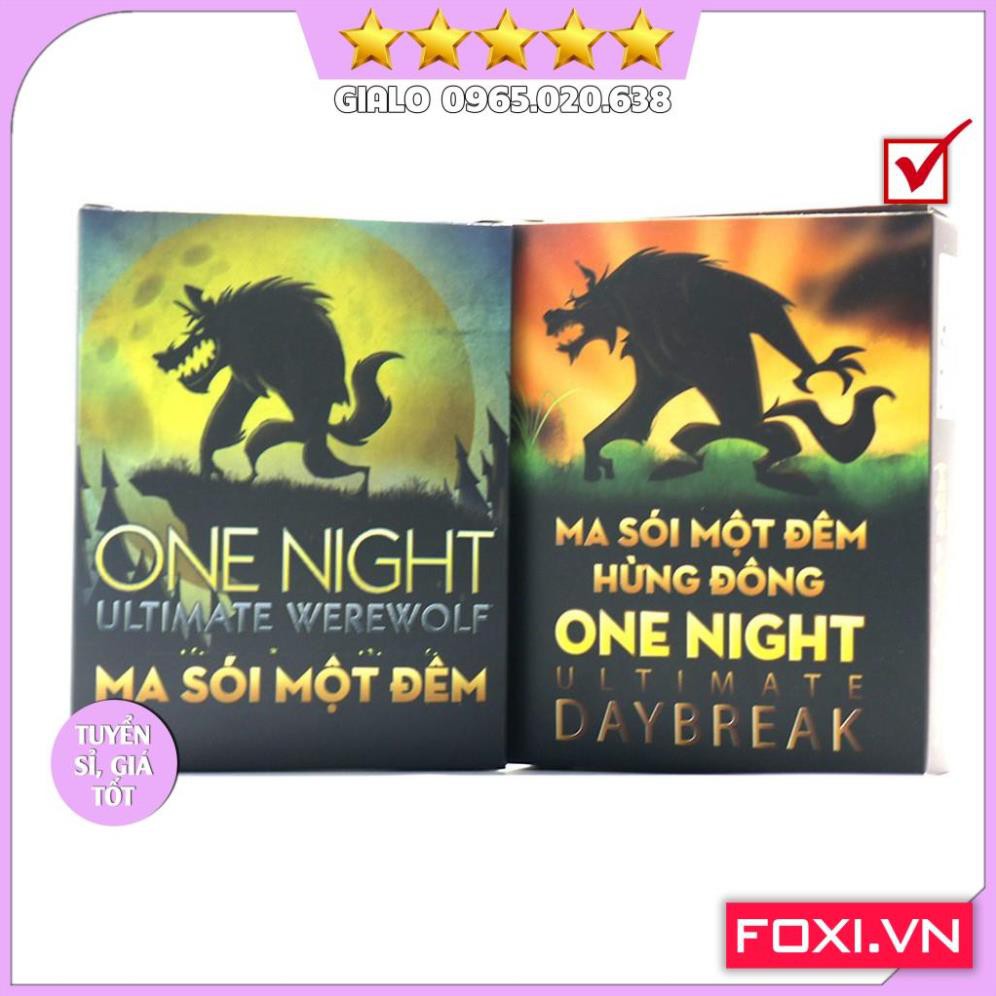 Combo Bài Ma Sói One Night+Day Break Foxi-Phiên bản Việt Hóa-Board Game Cao Cấp-Trò chơi trí tuệ