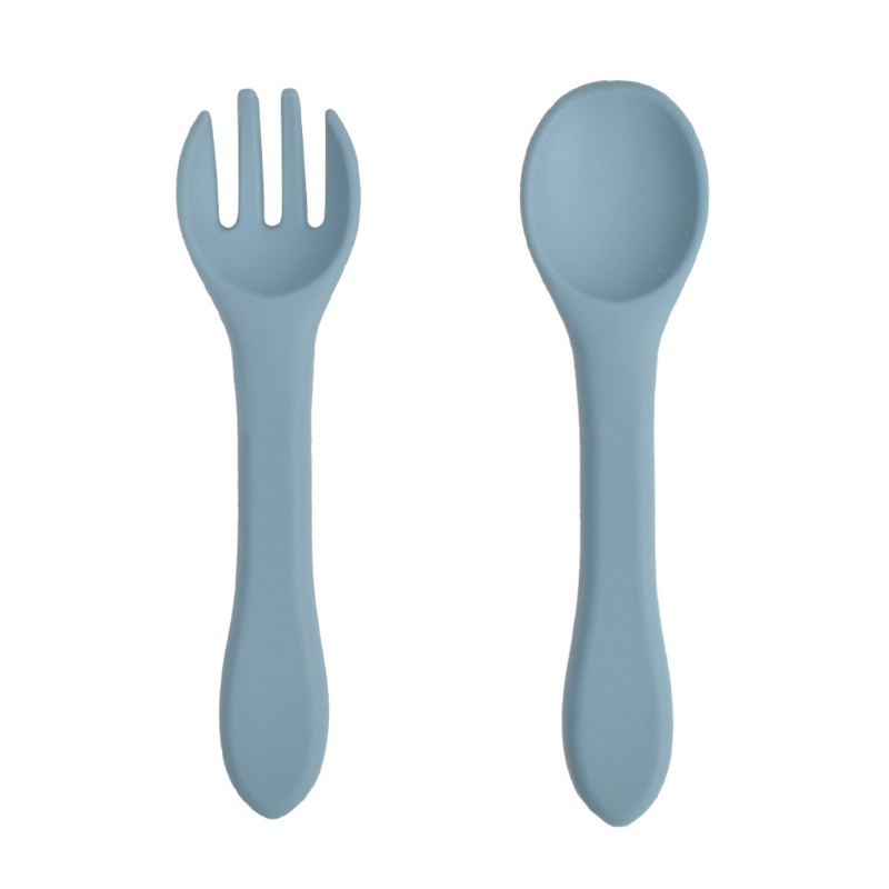 Bộ Muỗng Nĩa Bằng Silicone Tập Ăn Dành Cho Bé 6 Tháng Tuổi