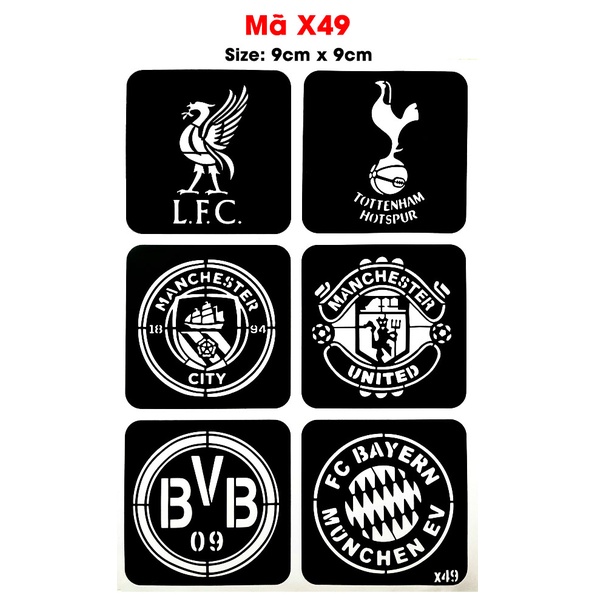 Khuôn Tattoo các Hình biểu tượng các đội bóng lớn X49
