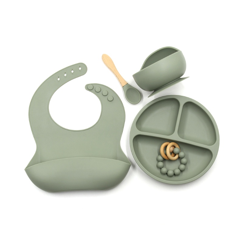 Set 5 Bát Ăn Silicone Chia Ngăn Tiện Dụng Cho Bé